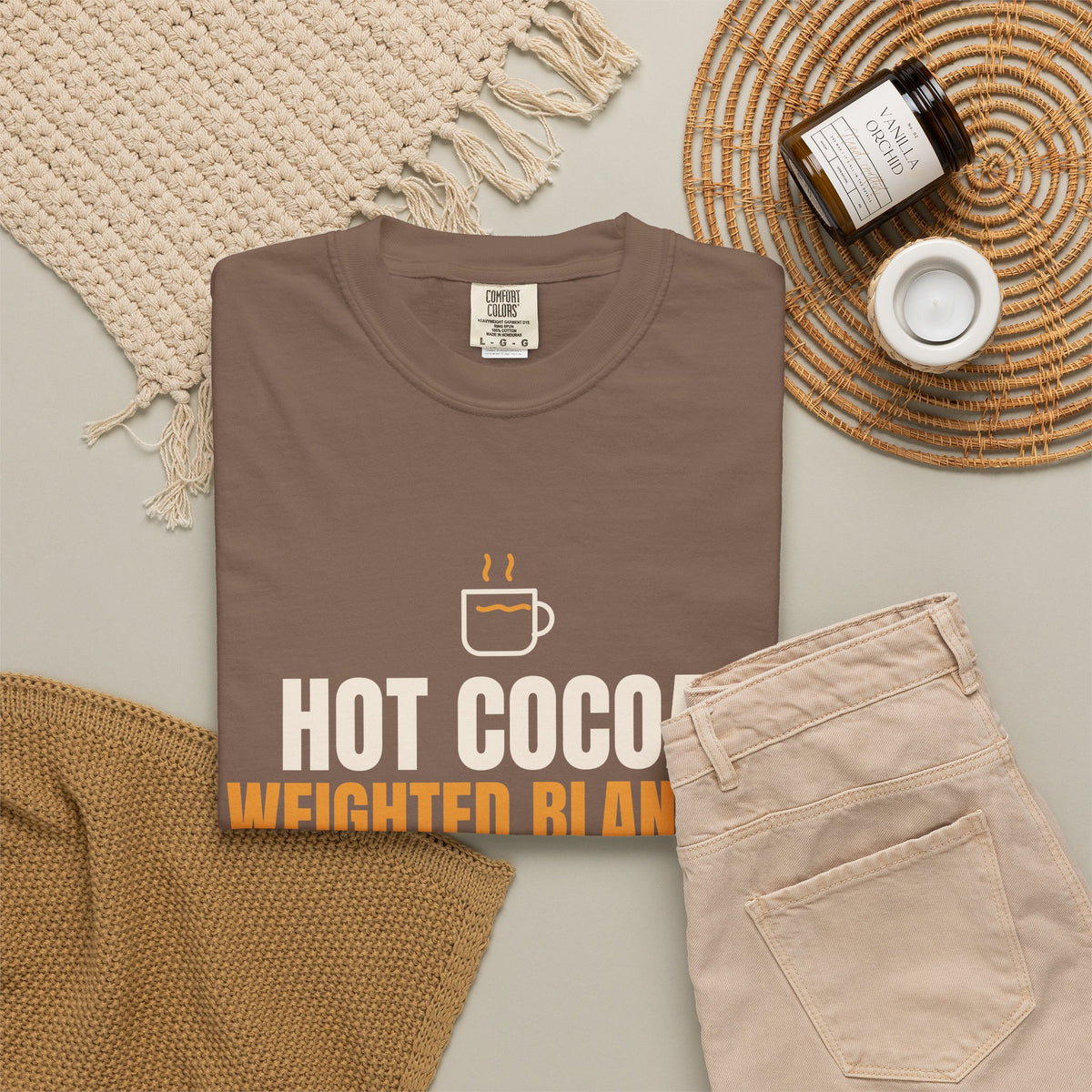 Cocoa, Weighted Blanket, Zero Plans Tee