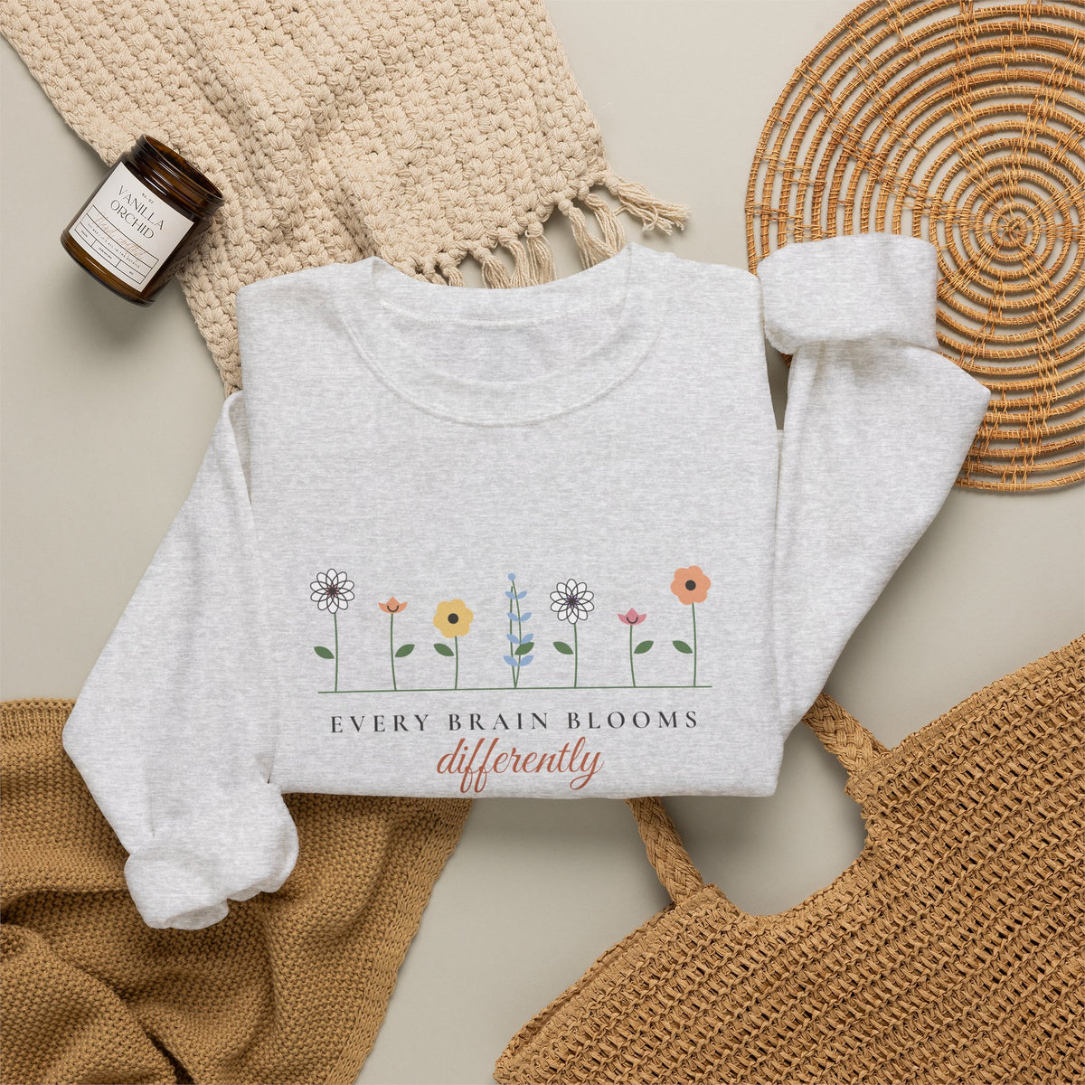 Every Brain Blooms Differently Crewneck Sweatshirt