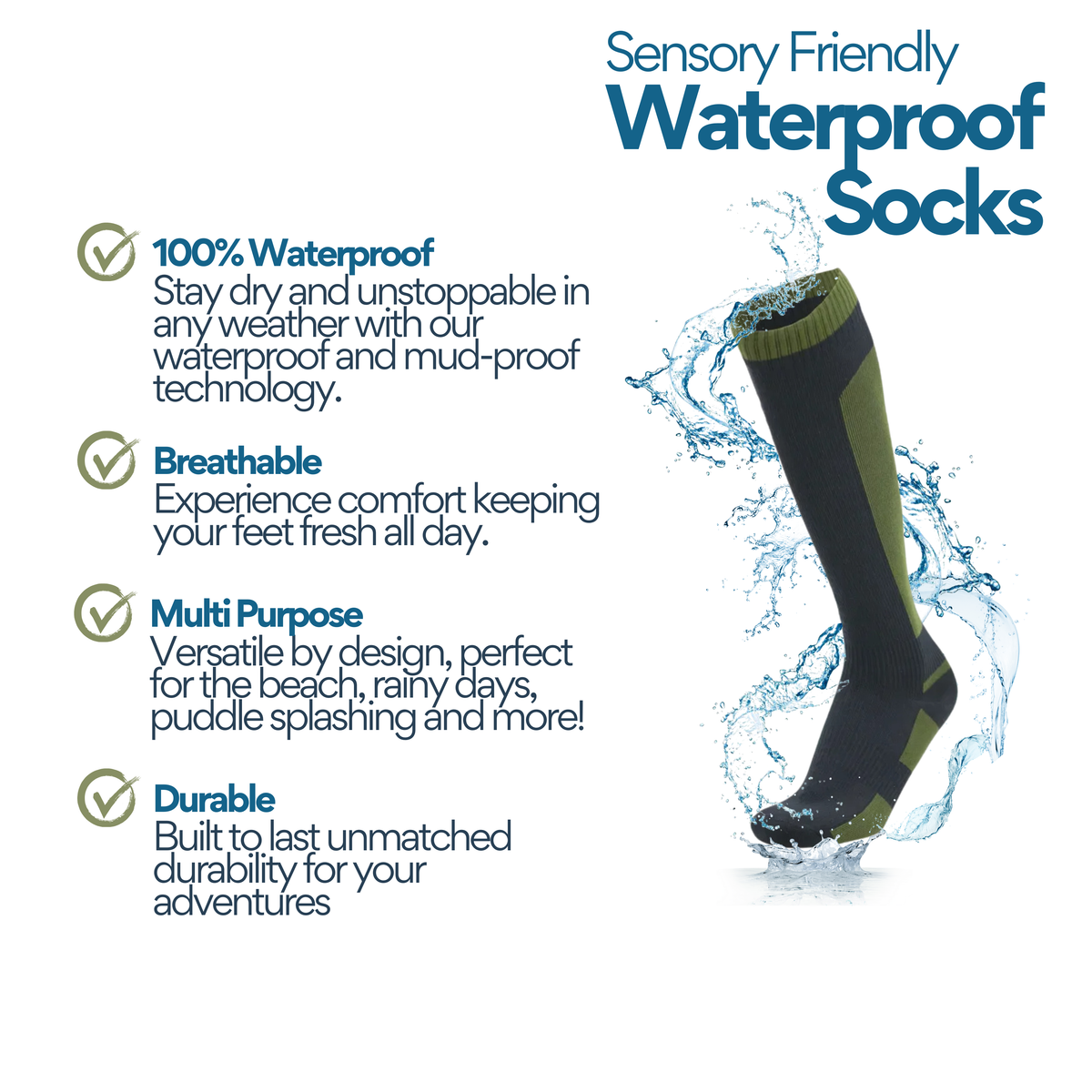 Sensory Friendly Waterproof Socks