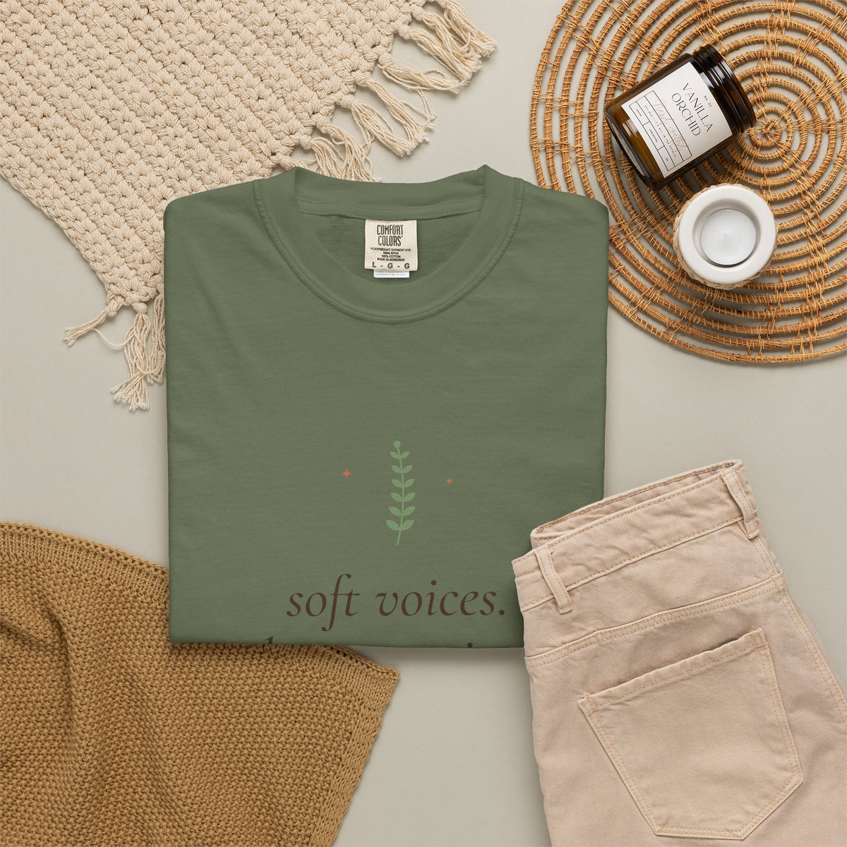 Soft Voices, Slow Mornings, Safe Places Tee
