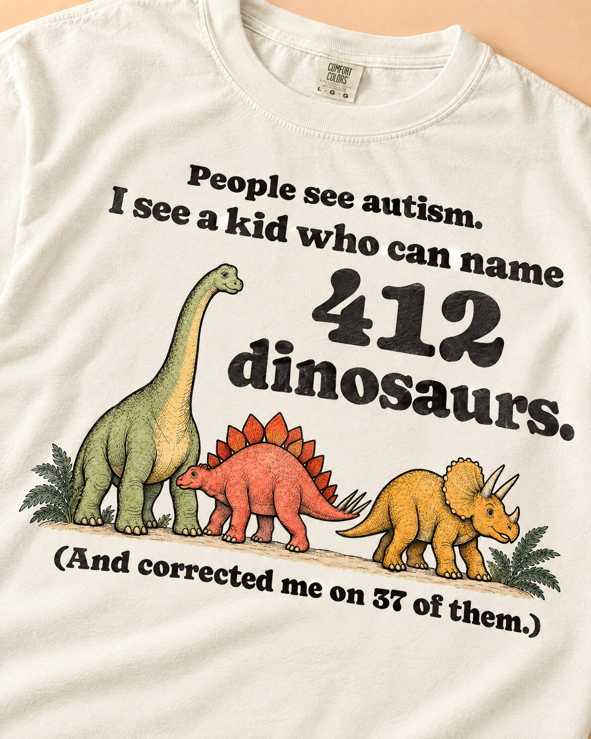 412 Dinosaurs Autism Mom Tee