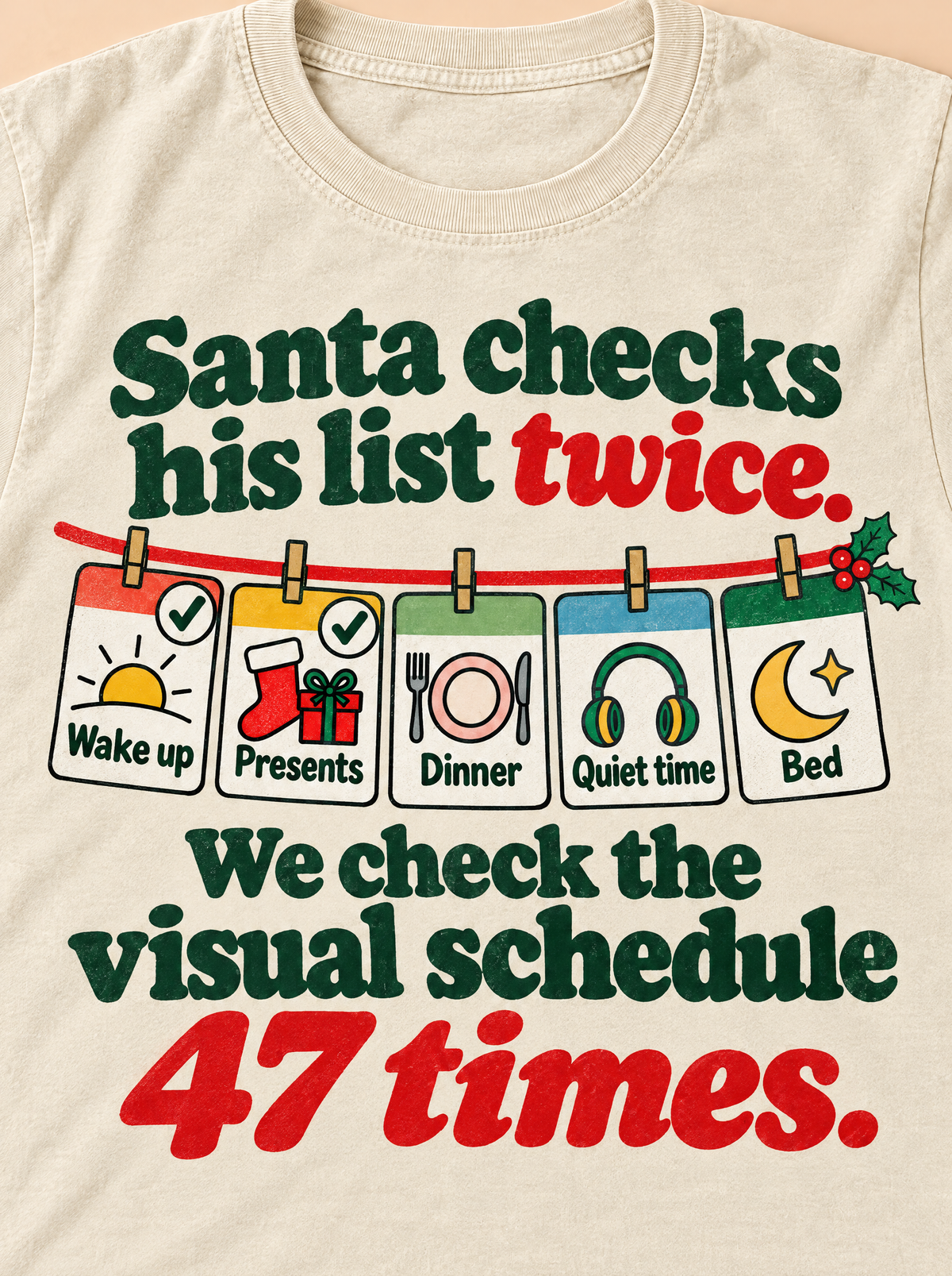 Santa's Visual Schedule Christmas Tee